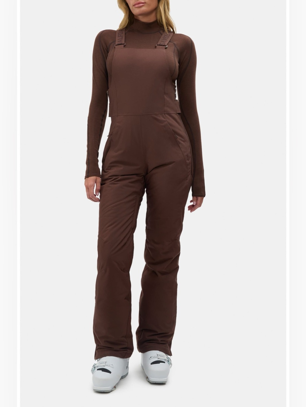 Halfdays Carson Bib in Spiked Cocoa Brown Women's Insulated Pants size Large